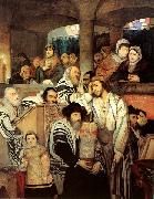 Maurycy Gottlieb Jews Praying in the Synagogue on Yom Kippur oil on canvas